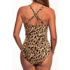 Women Sexy Mesh Cutout One Piece Swimsuit Tummy Control Bathing Suit 2026 | Removable Pads, Adjustable Straps, Crisscross, Twist Front, V Neck, Push Up(Leopard)