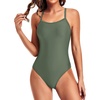 Tempt Me Athletic One Piece Swimsuits for Women | Training, Sport, Racerback, Keyhole, Adjustable straps, Full coverage(Army Green)