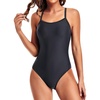 Tempt Me Athletic One Piece Swimsuits for Women | Training, Sport, Racerback, Keyhole, Adjustable straps, Full coverage(Black)