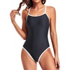 Tempt Me Athletic One Piece Swimsuits for Women | Training, Sport, Racerback, Keyhole, Adjustable straps, Full coverage(Black Color Block)