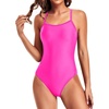 Tempt Me Athletic One Piece Swimsuits for Women | Training, Sport, Racerback, Keyhole, Adjustable straps, Full coverage(Neon Pink)