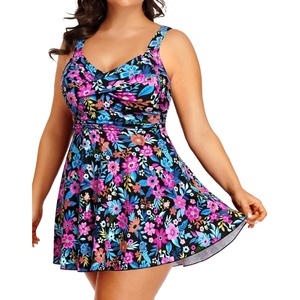 Tempt Me Women’s Plus Size Swim Dress – One Piece Swimsuits Tummy Control Bathing Suit Swimwear 2025(Colorful Floral)