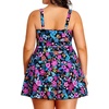 Plus Size One Piece Swim Dress Flowy Swimsuits Tummy Control Bathing Suit | Quick Dry,Adjustable Shoulder Straps,Built-in Brief(Colorful Floral)