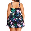 Plus Size One Piece Swim Dress Flowy Swimsuits Tummy Control Bathing Suit | Quick Dry,Adjustable Shoulder Straps,Built-in Brief(Floral)