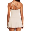 Tempt Me Women One Piece Swim Dress One Shoulder Swimsuit | Tummy control, Skirted bottom, Adjustable shoulder straps, Removable bra(Beige)