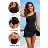Tempt Me Women One Piece Swim Dress One Shoulder Swimsuit | Tummy control, Skirted bottom, Adjustable shoulder straps, Removable bra(Black a)