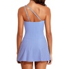 Tempt Me Women One Piece Swim Dress One Shoulder Swimsuit | Tummy control, Skirted bottom, Adjustable shoulder straps, Removable bra(Blue Striped)
