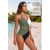 Women Sexy Mesh Cutout One Piece Swimsuit Tummy Control Bathing Suit 2026 | Removable Pads, Adjustable Straps, Crisscross, Twist Front, V Neck, Push Up