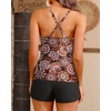 Women Tankini Swimsuits with Shorts Two Piece Tummy Control Bathing Suits(Mandala)