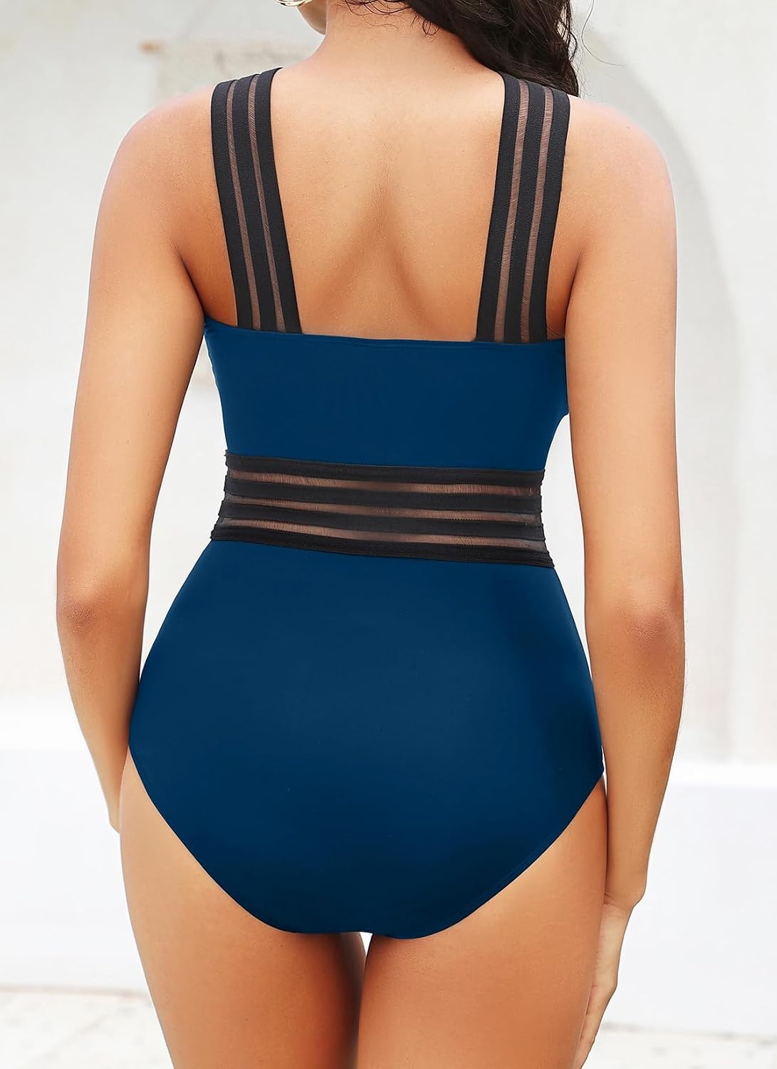 image:imageTempt Me Women Crisscross One Piece SwimsuitIndigo