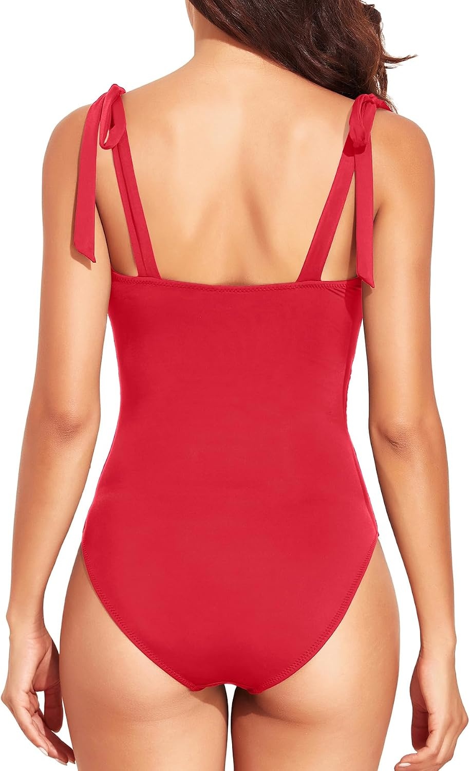 image:imageWomen One Piece Swimsuits Ruched Slimming Bathing Suits Vintage SwimwearRed