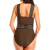 Tempt Me Women Crisscross One Piece Swimsuit(Brown)