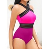 Tempt Me Women Crisscross One Piece Swimsuit(Rose Pink)