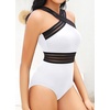 Tempt Me Women Crisscross One Piece Swimsuit(White)