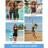 Tempt Me Women Tummy Control One Piece Swimsuits with Shorts(Green)