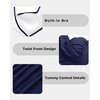 Tempt Me Women Tummy Control One Piece Swimsuits with Shorts(Navy Blue)