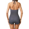 Tempt Me Women Tummy Control One Piece Swimsuits with Shorts(Polka Dot)