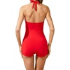 Tempt Me Women Tummy Control One Piece Swimsuits with Shorts(Red)