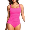 Tempt Me Women’s Ribbed One Piece Tummy Control Swimsuit 2026(Pink)