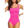 Tempt Me Women’s Ribbed One Piece Tummy Control Swimsuit 2026(Pink)