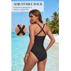 Women Sexy Mesh Cutout One Piece Swimsuit Tummy Control Bathing Suit 2026(Black)