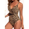 Women Sexy Mesh Cutout One Piece Swimsuit Tummy Control Bathing Suit 2026(Leopard)