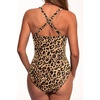 Women Sexy Mesh Cutout One Piece Swimsuit Tummy Control Bathing Suit 2026(Leopard)