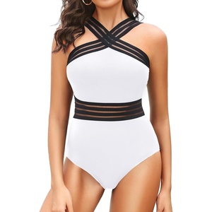 Tempt Me Women Crisscross One Piece Swimsuit(White)