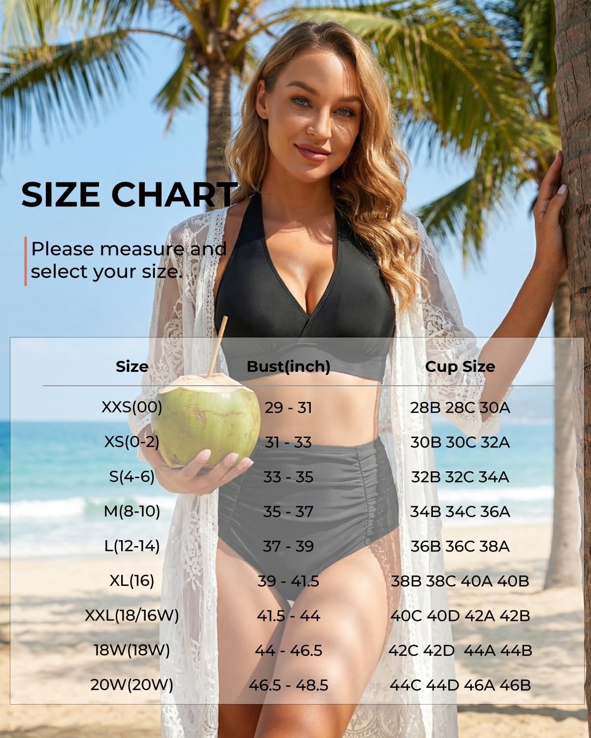 image:imageWomen Halter Bikini Top Push Up Swimsuit Top OnlyBlack