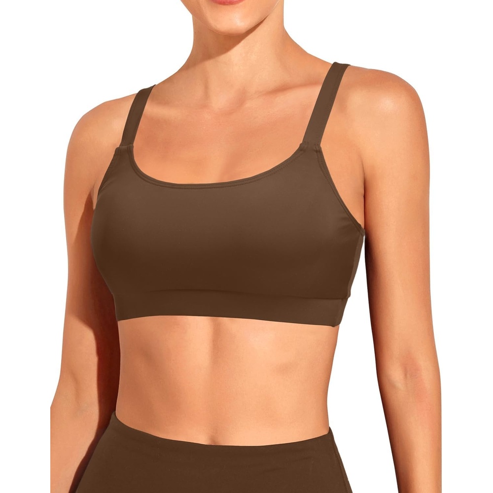image:imageTempt Me Women Sports Bra Swim Crop Tops OnlyBrown