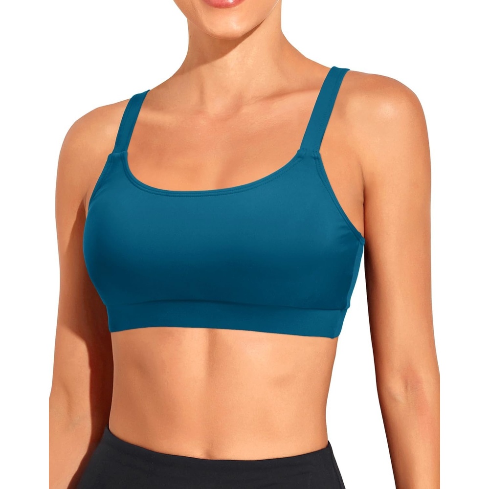 image:imageTempt Me Women Sports Bra Swim Crop Tops OnlyDark Blue