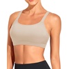 Tempt Me Women Sports Bra Swim Crop Tops Only(Beige)