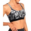 Tempt Me Women Sports Bra Swim Crop Tops Only(Black Flower)