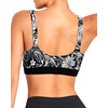 Tempt Me Women Sports Bra Swim Crop Tops Only(Black Flower)
