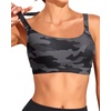 Tempt Me Women Sports Bra Swim Crop Tops Only(Black Grey Camouflage)