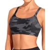 Tempt Me Women Sports Bra Swim Crop Tops Only(Black Grey Camouflage)