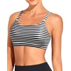 Tempt Me Women Sports Bra Swim Crop Tops Only(Black Stripe)