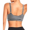 Tempt Me Women Sports Bra Swim Crop Tops Only(Black Stripe)