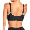 Tempt Me Women Sports Bra Swim Crop Tops Only(Black-scalloped Trim)