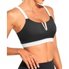 Tempt Me Women Sports Bra Swim Crop Tops Only(Black-v Wire)