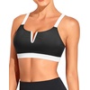 Tempt Me Women Sports Bra Swim Crop Tops Only(Black-v Wire)