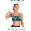 Tempt Me Women Sports Bra Swim Crop Tops Only(Blue Paisley)