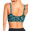 Tempt Me Women Sports Bra Swim Crop Tops Only(Blue Paisley)