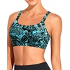 Tempt Me Women Sports Bra Swim Crop Tops Only(Blue Paisley)