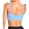 Tempt Me Women Sports Bra Swim Crop Tops Only(Blue White Striped)