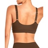 Tempt Me Women Sports Bra Swim Crop Tops Only(Brown)