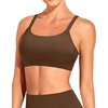 Tempt Me Women Sports Bra Swim Crop Tops Only(Brown)