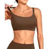 Tempt Me Women Sports Bra Swim Crop Tops Only(Brown)
