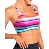 Tempt Me Women Sports Bra Swim Crop Tops Only(Colorful Striped)