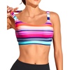 Tempt Me Women Sports Bra Swim Crop Tops Only(Colorful Striped)